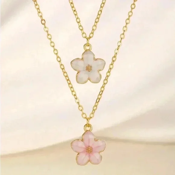 ⚠️Clearance Colorful Flower Gold Necklace - Picture 4 of 11